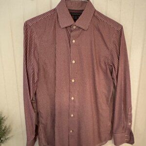 Banana Republic Non-Iron Slim Fit - Red/White Checkered Dress Shirt - Small